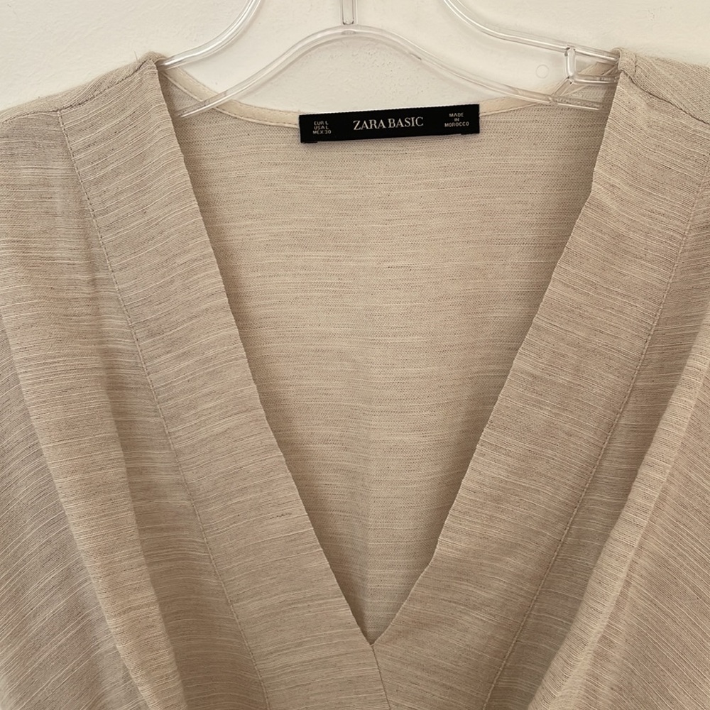 Zara Wrap Dress in Oatmeal Color
